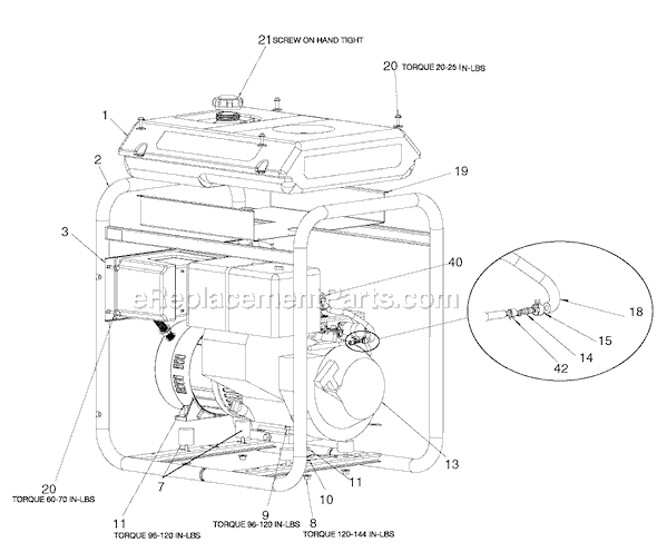 Page A Diagram and Parts List for H450CS Type 1 Porter Cable Generator